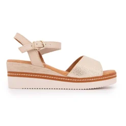 BIOSTOCK Sandales compensées marron à motif Femme BEIGE Best