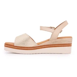 BIOSTOCK Sandales compensées marron à motif Femme BEIGE Best