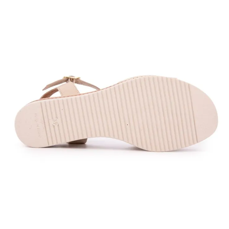 BIOSTOCK Sandales compensées marron à motif Femme BEIGE Best