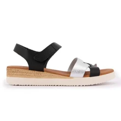 BIOSTOCK Sandales compensées argenté Femme NOIR Hot