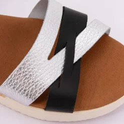 BIOSTOCK Sandales compensées argenté Femme NOIR Hot