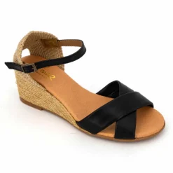 PINAZ Sandales Compensées Paloma Totem Femme NOIR Discount