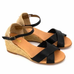 PINAZ Sandales Compensées Paloma Totem Femme NOIR Discount