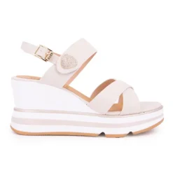 KEYS Sandales compensées plateforme à boucle avec bijou Femme BEIGE Online