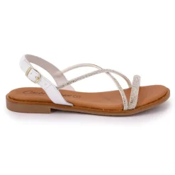 CARLA TORTOSA Sandales cristal avec bride à strass Femme ARGENT Online