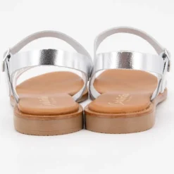 CARLA TORTOSA Sandales cristal boucle rond plat Femme ARGENT Hot