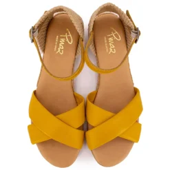 PINAZ Sandales croisées avec boucle Femme JAUNE Sale