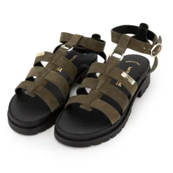 LES TROPEZIENNES PAR M.BELARBI Sandales cuir Tobosued Femme KAKI Sale