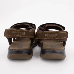 DOCKERS BY GERLI Sandales de marche cuir chocolat à scratch Homme MARRON FONCE Best