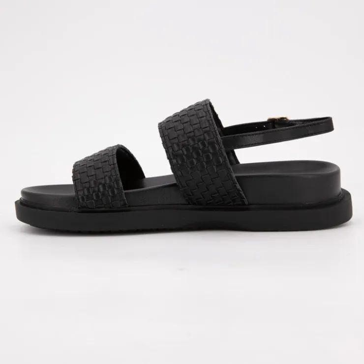 US POLO Sandales double bride kary tissées avec boucle Femme NOIR Outlet