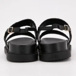 US POLO Sandales double bride kary tissées avec boucle Femme NOIR Outlet