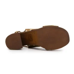 LES TROPEZIENNES PAR M.BELARBI Sandales en cuir à talons 9cm carré Penn tan Femme MARRON Outlet