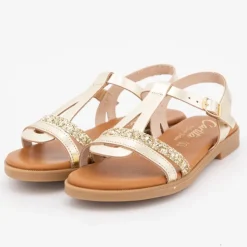 CARLA TORTOSA Sandales glitter blanco 17441 t28/35 Enfant OR