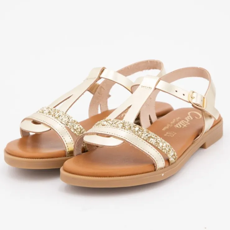 CARLA TORTOSA Sandales glitter blanco 17441 t28/35 Enfant OR