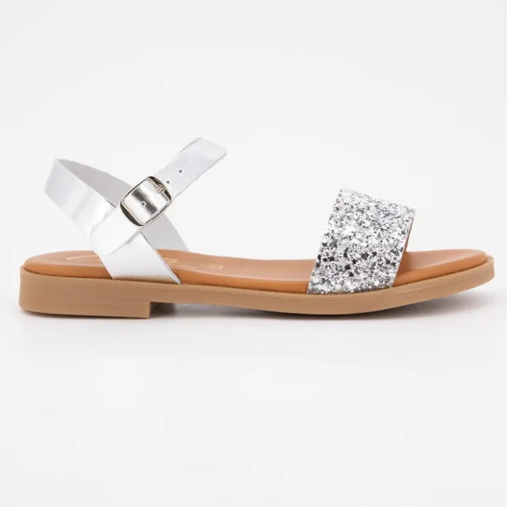 CARLA TORTOSA Sandales glitter Enfant ARGENT Online