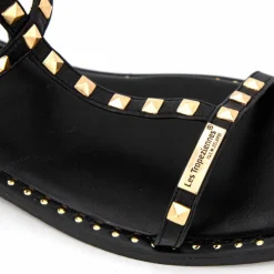 LES TROPEZIENNES PAR M.BELARBI Sandales hautes cuir léger clouté Coralie Femme NOIR Online