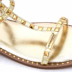 LES TROPEZIENNES PAR M.BELARBI Sandales hautes cuir léger clouté Calie Femme OR Best