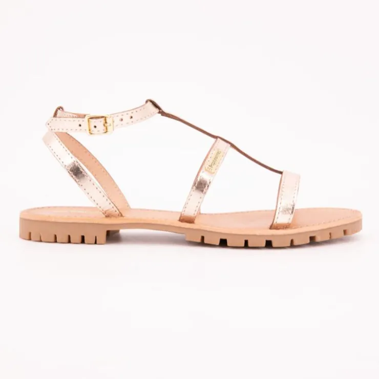 LES TROPEZIENNES PAR M.BELARBI Sandales Hexom à boucle dé semelle crantée Femme OR New