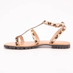 LES TROPEZIENNES PAR M.BELARBI Sandales Hexom à motif leopard semelle crantée Femme BEIGE Hot