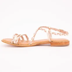 LES TROPEZIENNES PAR M.BELARBI Sandales Homage lanières à tresses gold Femme OR ROSE Hot