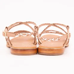 LES TROPEZIENNES PAR M.BELARBI Sandales Homage lanières à tresses gold Femme OR ROSE Hot
