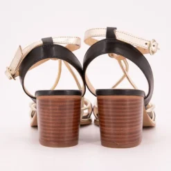 LES TROPEZIENNES PAR M.BELARBI Sandales Lilon tan gold à talons 6cm Femme NOIR Discount