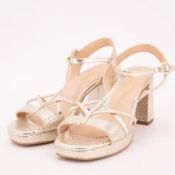 LES TROPEZIENNES PAR M.BELARBI Sandales limona motif serpent Femme OR Clearance