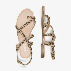ONLY Sandales mari imprimé léopard avec boucle Femme MARRON Sale