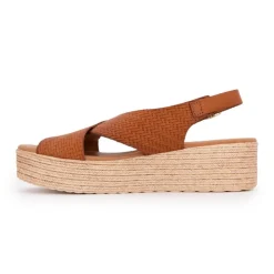 CARLA TORTOSA Sandales croisées tressées cuir Femme MARRON Outlet