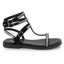 LES TROPEZIENNES PAR M.BELARBI Sandales multi brides cheville à strass Coradiam Femme ARGENT