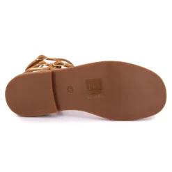 LES TROPEZIENNES PAR M.BELARBI Sandales multi brides cheville à strass Coradiam Femme MARRON Sale