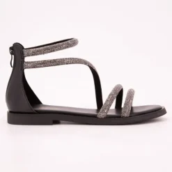 LES TROPEZIENNES PAR M.BELARBI Sandales es à strass Costa Femme NOIR Discount