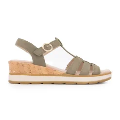 CAPRICE Sandales olive nubuc 36-41 Femme KAKI