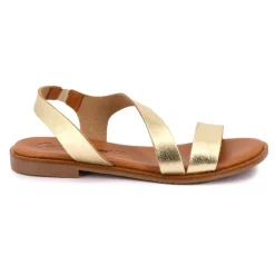 CARLA TORTOSA Sandales grosses lanières lami Femme OR Best