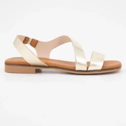 CARLA TORTOSA Sandales plate vaq. bout rond Femme OR Sale