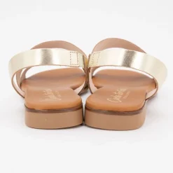 CARLA TORTOSA Sandales plate vaq. bout rond Femme OR Sale