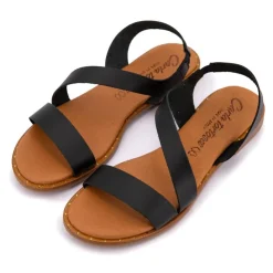 CARLA TORTOSA Sandales plates à lanières Femme NOIR Outlet