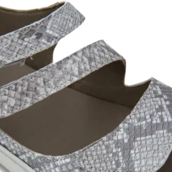 FLUCHOS Sandales plates compensées f0550 brides python Femme GRIS Best