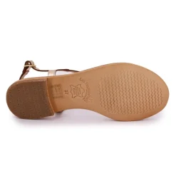 LES TROPEZIENNES PAR M.BELARBI Sandales plates Hamoon en cuir Femme OR New