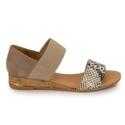 PINAZ Sandales serpent suédine semelle corde Femme BEIGE Online