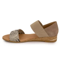 PINAZ Sandales serpent suédine semelle corde Femme BEIGE Online