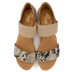 PINAZ Sandales serpent suédine semelle corde Femme BEIGE Online