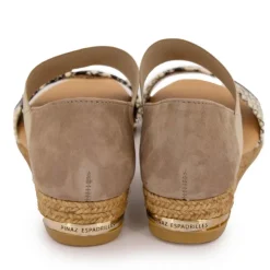 PINAZ Sandales serpent suédine semelle corde Femme BEIGE Online