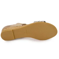 PINAZ Sandales serpent suédine semelle corde Femme BEIGE Online