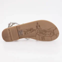 LES TROPEZIENNES PAR M.BELARBI Sandales spartiates avec strass ohlala é Femme ARGENT New