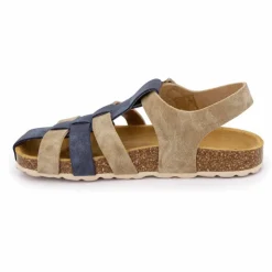 BIOSTOCK Sandales spartiates taupe et bride bleue Enfant BLEU FONCE Best