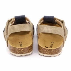 BIOSTOCK Sandales spartiates taupe et bride bleue Enfant BLEU FONCE Best