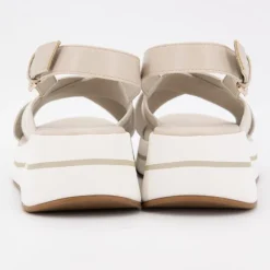 US POLO Sandales tissu à rayures semelle épaisse Femme BEIGE Hot