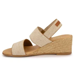 PINAZ Sandales tissu chiné compensées Femme BEIGE Best