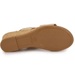 PINAZ Sandales tissu chiné compensées Femme BEIGE Best